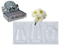 Resim Vase Glas 8cm, 6 Modelle sortiert, dekorative Formen , im 24 Display