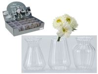 Obrazek Vase Glas 8cm, 6 Modelle sortiert, dekorative Formen , im 24 Display