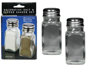 Εικόνα της Salz und Pfeffer Set, Glas mit Metalldeckel, HB: 9x4cm, 2 er Set