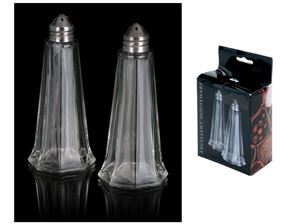 Obrazek Pfeffer und Salz Streuer Glas robust 11cm hoch, der schlichte, elegante Klassiker