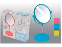 Afbeelding van Kosmetikspiegel zweiseitig d 20,5cm Höhe 31,5cm, 3 Farben sortiert Präsentationskarton
