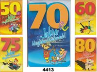 Εικόνα της Geburtstags-Karte mit Zahlen gestanzt und Glimmer, Fachhandelskarten im 30er Verkaufsdisplay