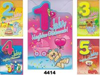 Obrazek Geburtstags-Karte mit Zahlen 1-10 für Kinder, Fachhandelskarten im 30er Verkaufsdisplay