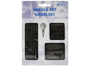 Εικόνα της Nähnadelset + Einfädler 60 teilig, inklusive 5 Spezialnadeln
