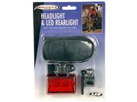 Εικόνα της LED Fahrradlampensatz Vorderleuchte / Rückleuchte, mit Halterungen