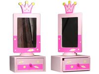 Afbeelding van Schmuckkästchen ''Prinzessin'' mit drehbarem Spiegel, 36cm hoch Kästchen 16x16cm Spiegel auch abnehmbar
