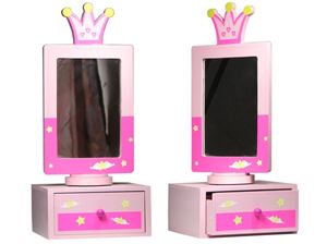 Immagine di Schmuckkästchen ''Prinzessin'' mit drehbarem Spiegel, 36cm hoch Kästchen 16x16cm Spiegel auch abnehmbar