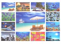 Picture of Platzdeckchen 3D 43 X 28cm 12 Motive sortiert, brillante Farben schlecht zu Fotografieren