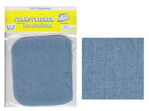 Afbeelding van Bügel-Jeansflicken Farbe hellblau 9,5 x 10,5 cm, im Headerbeutel