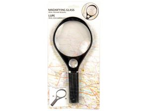 Изображение Lupe schwarz 2 in 1 gross, 24cm hoch, d11 cm, Ideal zum Kartenlesen, große Blisterverpackung