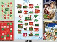 Bild von Weihnachts-Karte Adventskalenderkarte mit farbigen, Kuvert Fachhandelskarten im 30er Verkaufsdisplay