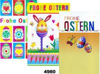 Picture of Oster-Karte mit Ostereimotiven, einzeln mit weißen Kuvert in Cellophan verpackt
