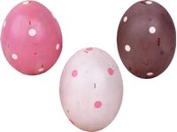 Picture of Osterei aus Keramik, gepunktet, d10cm x H 11cm, 3 Farben sortiert, creme, grau und rosa
