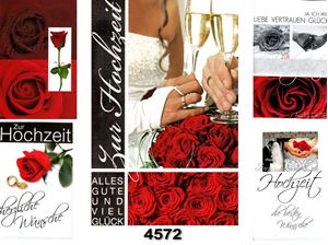 Изображение Hochzeits-Karte mit modernen Motiven & Goldfolie, einzeln mit Cuvert in Cellophan verpackt