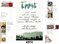 Resim Trauer-Karte mit dezenten Motiven, Folienveredlung, einzeln mit Kuvert in Cellophan verpackt