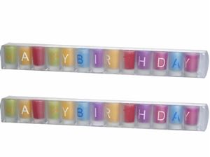 Bild von Kerzen im Glas, Happy Birthday 3,2x4,9 cm 13 Stück, Geschenkbox im 12er Display