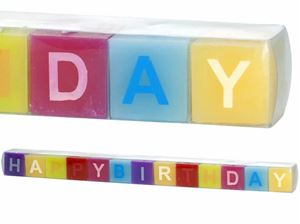 Picture of Kerzen Happy Birthday 3x3x3 cm, 13 Stück, Geschenkbox im 12er Display