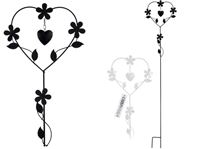 Bild von Gartenstecker Metall-Herz, 100 cm hoch d Herz 24cm, PRO GARDEN, 2 Farben, schwarz und weiß