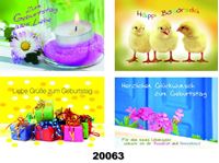 Resim Geburtstags-Karte mit farbfrohen Fotomotiven Set III, Fachhandelskarten in 30er Box