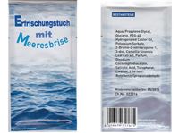 Bild von Erfrischungstücher aus Vlies Duft Meeresbriese, einzeln verpackt, Super Give Aways Artikel / Streuartikel