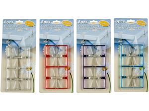 Εικόνα της Tischtuchklammern farbig mit starker Feder im 8 er Pack, im Blister verpackt, 4 verschiedene Farben, ca. 4x4 cm