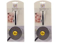 Εικόνα της Kosmetikspiegel d 7,5 cm schwarz, 10fach Vergrößerung, mit Saugnapf und Pinzette, im Blister verpackt