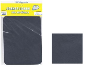 Picture of Bügel-Jeansflicken Farbe grau 9,5 x 10,5 cm, im Headerbeutel