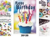 Bild von Geburtstags-Karte ''Happy Birthday'' mit Metallfolie, Fachhandelskarten im 30er Verkaufsdisplay