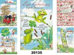 Resim Geburtstag-Karte ''Glück / Glückssymbole'', Fachhandelskarten im 30er Verkaufsdisplay