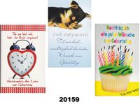 Resim Geburtstags-Karte Nachträgliche Glückwünsche, Fachhandelskarten im 30er Verkaufsdisplay