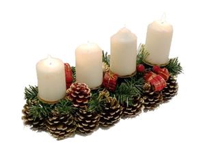 Bild von Weihnachtskerzenhalter aus Kunststoff für 4 Kerzen,, im offenen Pappkarton