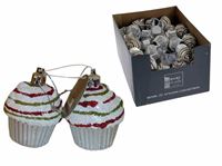 Afbeelding van Weihnachtsdeko zum Hängen, 2er Set, Cupcake im 45er offenem Display