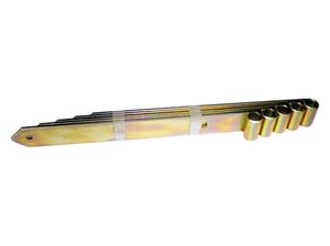 Εικόνα της Ladenband schwer, gelb verzinkt, Länge 400 mm, Stärke 5 mm / für Klobe 16 mm Art.Nr.:17191