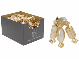 Изображение Weihnachtsdeko zum Hängen, 3er Sets, '' Bonbons '' im 40er offenem Display, Gold