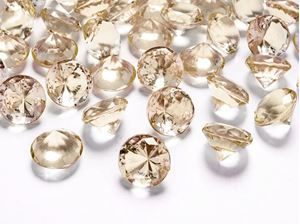 Picture of Deko-Steine aus Acryl, gold, Diamant 20 mm, 10 Stück in PVC Blisterbeutel mit Euroloch
