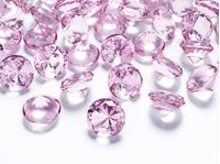 Afbeelding van Deko-Steine aus Acryl, hell pink, Diamant 20 mm, 10 Stück in PVC Blisterbeutel mit Euroloch