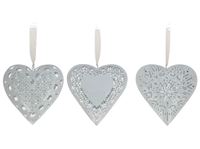 Εικόνα της Herz weiß, 16 cm groß, 3 fach sortiert, Material: Metall