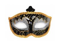 Picture of Partymaske siber und schwarz, einzeln im Foliebeutel verpackt