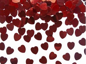 Afbeelding van Confetti rote Herzen, 10 mm im Foliebeutel mit Euroloch 30g
