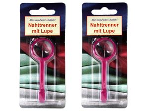 Изображение Nahttrenner mit einer Lupe,, auf Hängeblister, deutscher Produzent