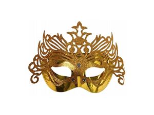 Picture of Partymaske gold mit Ornamenten, einzeln im Foliebeutel verpackt