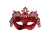 Afbeelding van Partymaske rot mit Ornamenten, einzeln im Foliebeutel verpackt