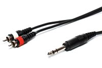 Изображение Kabel 2x Cinch auf 1x Klinke 6,3 ster 3m