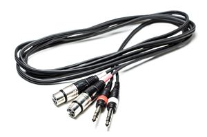 Изображение Kabel 2x XLR 3pol female auf 2x Klinke 6,35 3m
