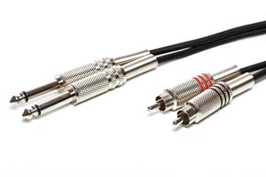 Bild von Kabel MC 2x Cinch auf 2x Klinke 6,3 5m