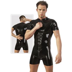 Picture of Latex Herren Kurzoverall schwarz