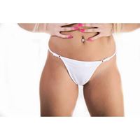 Εικόνα της White thong with silver details