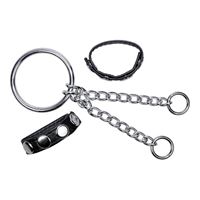 Resim Metall-Kunstleder-Penisringe-Kombi