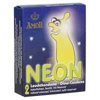 Afbeelding van AMOR Neon Glow in the Dark Kondome - 2 Stück