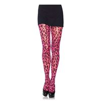 Bild von Strumpfhose mit aufgeflocktem Leopardenmuster